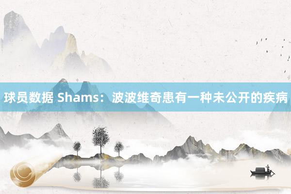 球员数据 Shams：波波维奇患有一种未公开的疾病