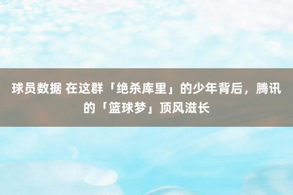 球员数据 在这群「绝杀库里」的少年背后，腾讯的「篮球梦」顶风滋长