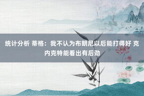 统计分析 蒂格：我不认为布朗尼以后能打得好 克内克特能看出有后劲