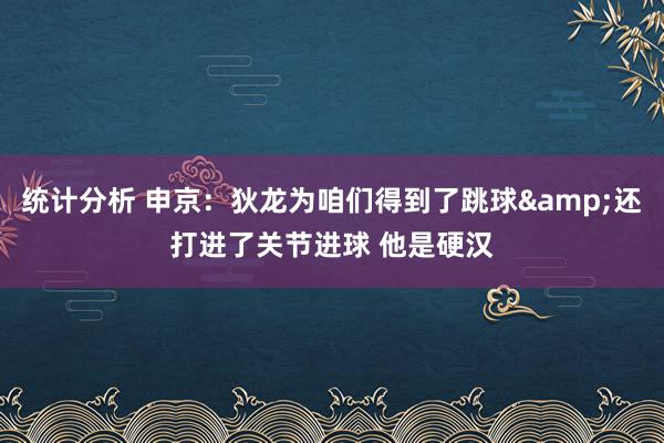 统计分析 申京：狄龙为咱们得到了跳球&还打进了关节进球 他是硬汉