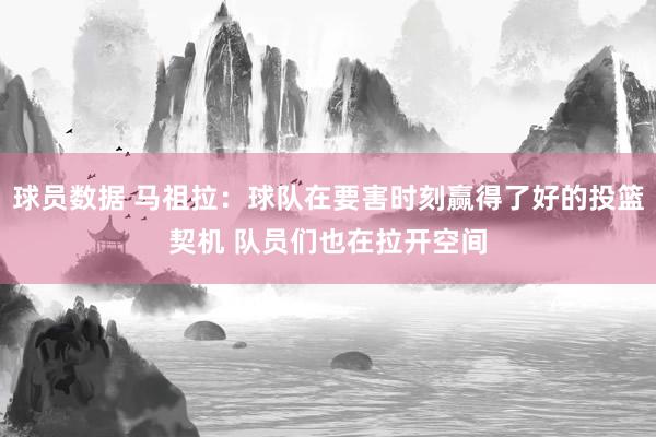 球员数据 马祖拉：球队在要害时刻赢得了好的投篮契机 队员们也在拉开空间