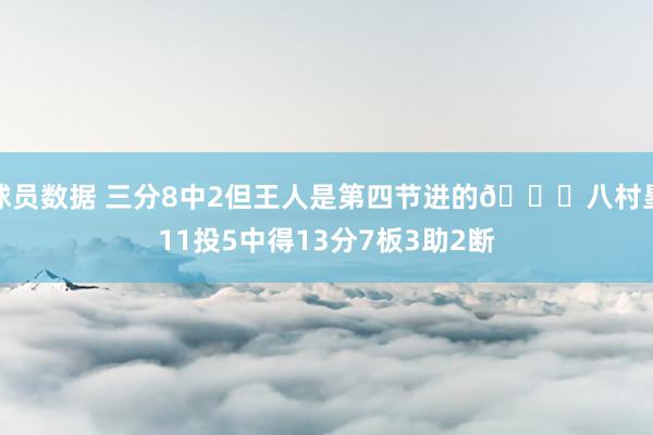 球员数据 三分8中2但王人是第四节进的😈八村塁11投5中得13分7板3助2断