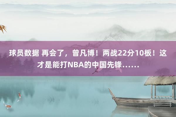 球员数据 再会了，曾凡博！两战22分10板！这才是能打NBA的中国先锋……