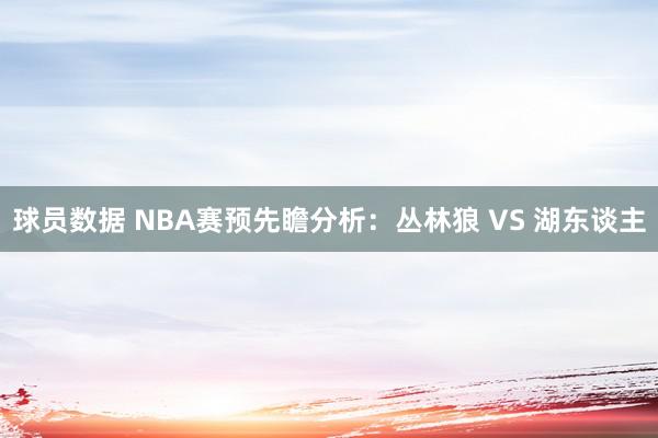 球员数据 NBA赛预先瞻分析：丛林狼 VS 湖东谈主