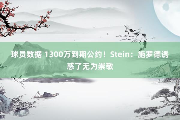 球员数据 1300万到期公约！Stein：施罗德诱惑了无为崇敬