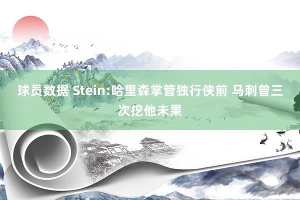 球员数据 Stein:哈里森掌管独行侠前 马刺曾三次挖他未果