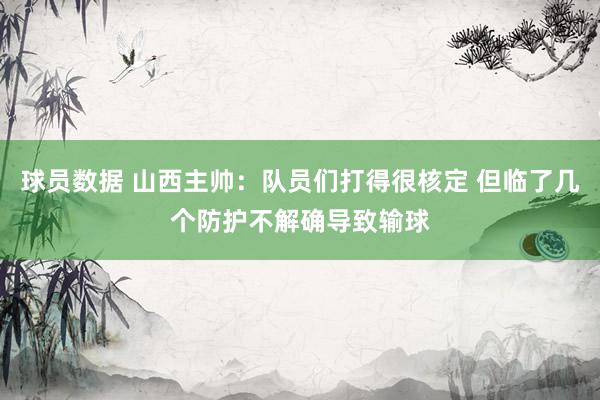 球员数据 山西主帅：队员们打得很核定 但临了几个防护不解确导致输球