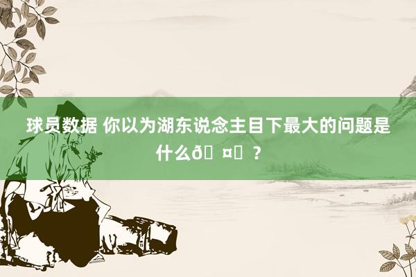 球员数据 你以为湖东说念主目下最大的问题是什么🤔？