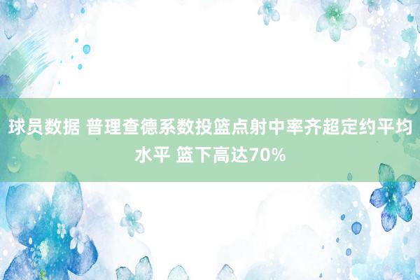 球员数据 普理查德系数投篮点射中率齐超定约平均水平 篮下高达70%