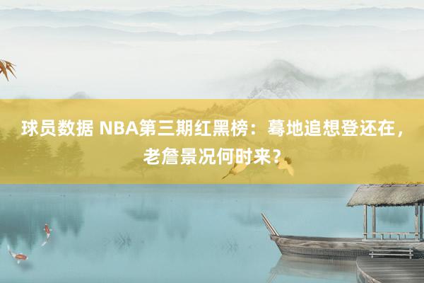 球员数据 NBA第三期红黑榜：蓦地追想登还在，老詹景况何时来？