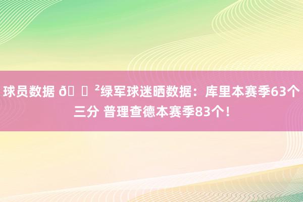 球员数据 😲绿军球迷晒数据：库里本赛季63个三分 普理查德本赛季83个！