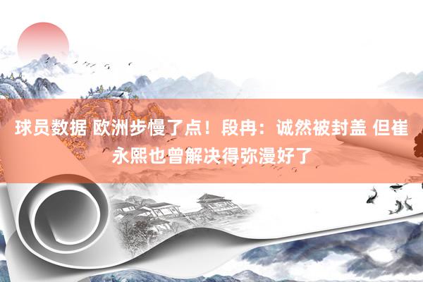 球员数据 欧洲步慢了点！段冉：诚然被封盖 但崔永熙也曾解决得弥漫好了