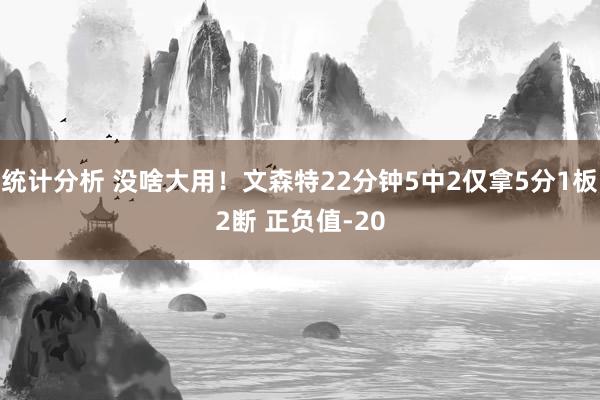 统计分析 没啥大用！文森特22分钟5中2仅拿5分1板2断 正负值-20