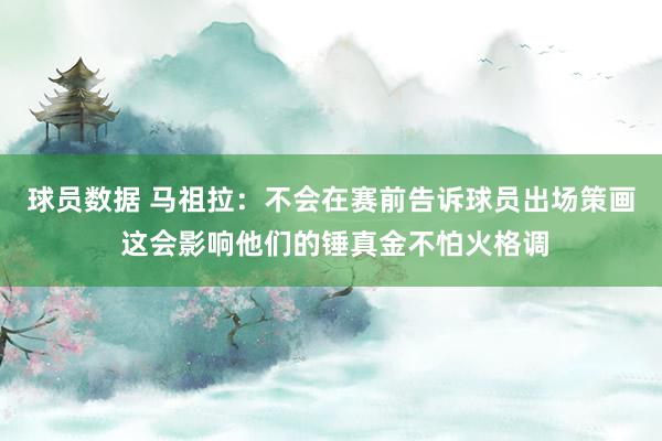 球员数据 马祖拉：不会在赛前告诉球员出场策画 这会影响他们的锤真金不怕火格调