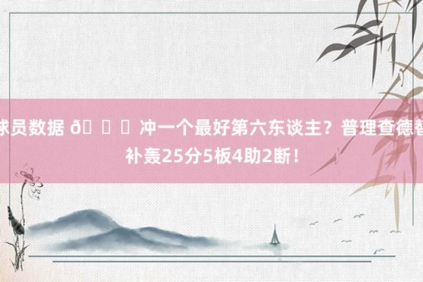 球员数据 👀冲一个最好第六东谈主？普理查德替补轰25分5板4助2断！