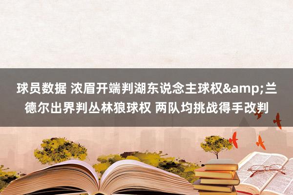 球员数据 浓眉开端判湖东说念主球权&兰德尔出界判丛林狼球权 两队均挑战得手改判