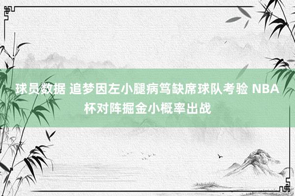 球员数据 追梦因左小腿病笃缺席球队考验 NBA杯对阵掘金小概率出战