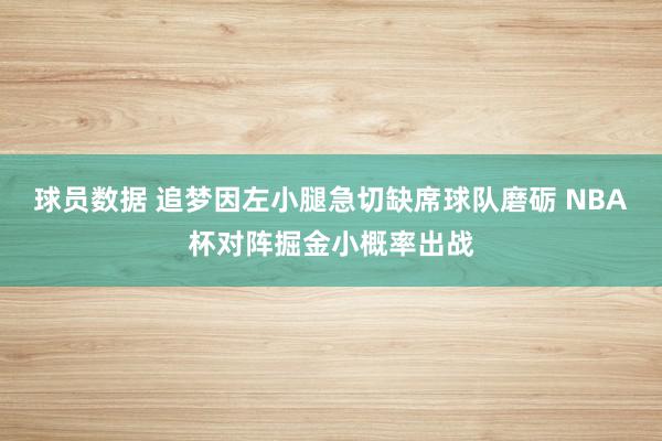 球员数据 追梦因左小腿急切缺席球队磨砺 NBA杯对阵掘金小概率出战